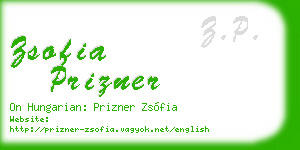zsofia prizner business card